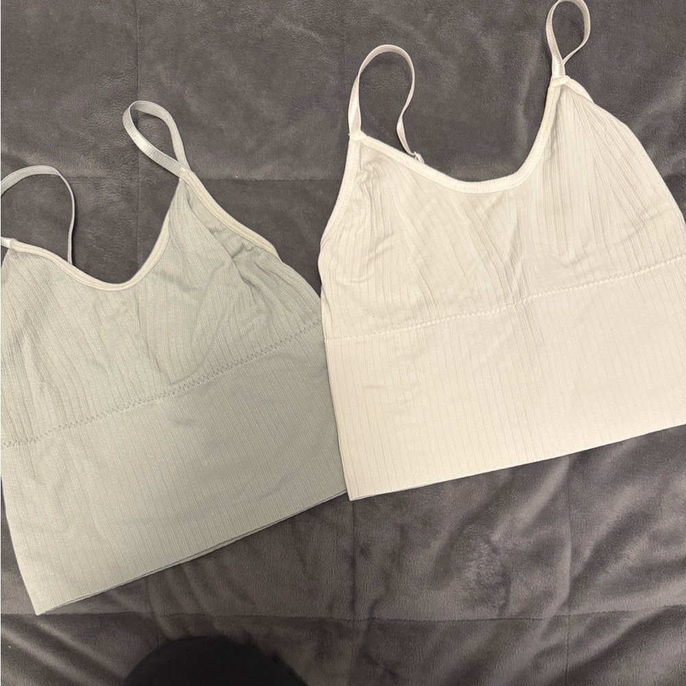 SHEIN Cream and Light Gray Camisoles